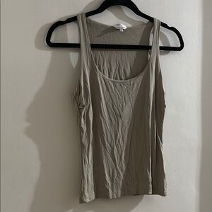 MaxMara Gray Fitted Sleeveless Tank Top - large - scoop neck